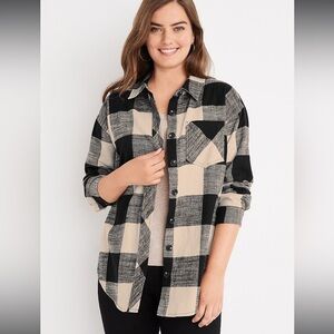 Cabin Plaid Boyfriend Button Down Shirt
